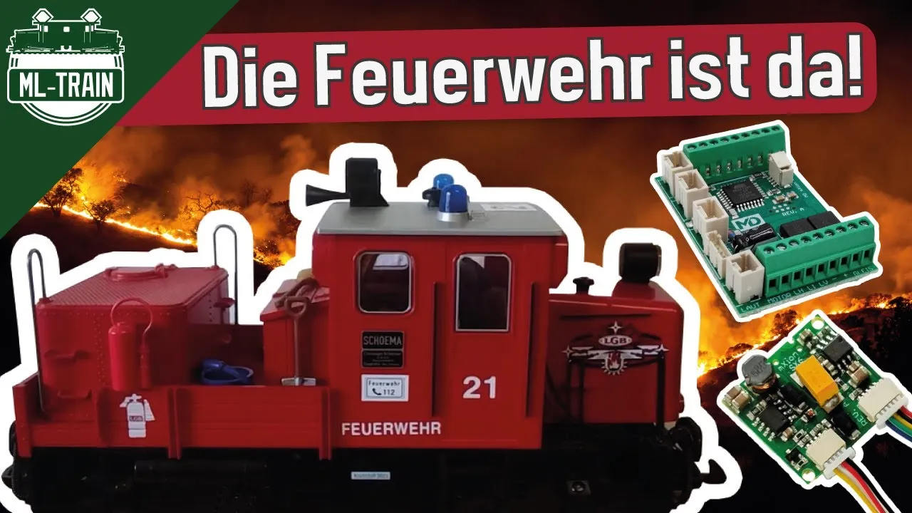 Digitalisierung LGB Feuerwehr Schöma mit Martinshorn und Blaulicht (Produktvideo)