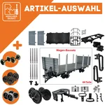 Rungenwagen mit Seitenwänden schwarz/grau als Spur-G Bausatz