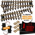 Weichen Messing R3 Set mit 2 digitalen Antrieben und 2 Gratis Weichenheizungen ML-Train 8200232