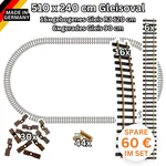 Großes Gleisoval-Set Messing R3 120 cm – 510 x 240 cm Spur G mit Zubehör ML-Train 8200288