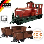 ML-Train Bausatz-Set Diesellok DEV V3 analog mit 2 Hochbordwagen braun – Art.-Nr. 8200291