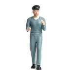 Feldbahnlok-Figur Marius stehend – Lokführer Spur G, handbemalt, witterungsbeständig