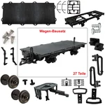 Flachwagen schwarz mit Metallräder als Spur-G Bausatz ML-Train 88920510