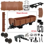 Niederbordwagen braun mit Metallräder als Spur-G Bausatz ML-Train 88920530