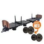 Drehschemelwagen Set schwarz mit Metallräder als Spur-G Bausatz ML-Train 88920640