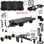 Flachwagen schwarz mit Doppelspeichen-Metallräder als Spur-G Bausatz ML-Train 88921510