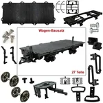 Flachwagen Bausatz schwarz Spur G 27 Teile mit Metall-Speichenradsätzen 31 mm ML-Train 88923510