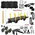 Rungenwagen Bausatz Spur G schwarz/gelb – 42 Teile, Metall-Speichenradsätze 31 mm – ML-Train 88923570