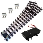 Weiche links Set Vernickelt R3 120 cm mit analogen Weichenantrieb ML-Train 8930041