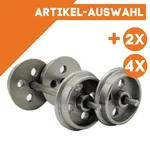 Edelstahl Radsatz Lauffläche: 26mm für Feldbahnloren