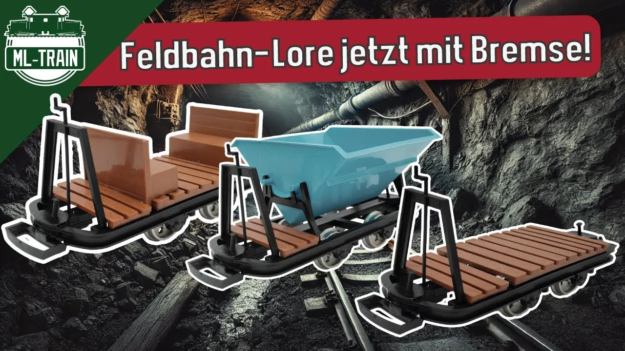 Mannschaftswagen mit Bremserbühne Lore Feldbahnwagen Spur-G als Bausatz ML-Train 88919405 Video