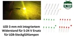 10x LED 3 mm diffus warmweiß mit integriertem Widerstand für 5-24 V ML-Train 83801210 Video
